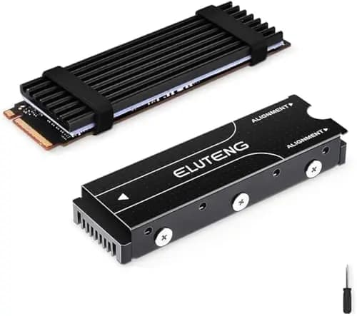 ELUTENG M.2 2280 Heatsink, Radiador de doble cara, [2 combinaciones] 70x22x3mm y 77x22x6mm apto para PC/PS5/PS5 Slim, M.2 SSD de Aluminio NGFF NVME disipador de Calor