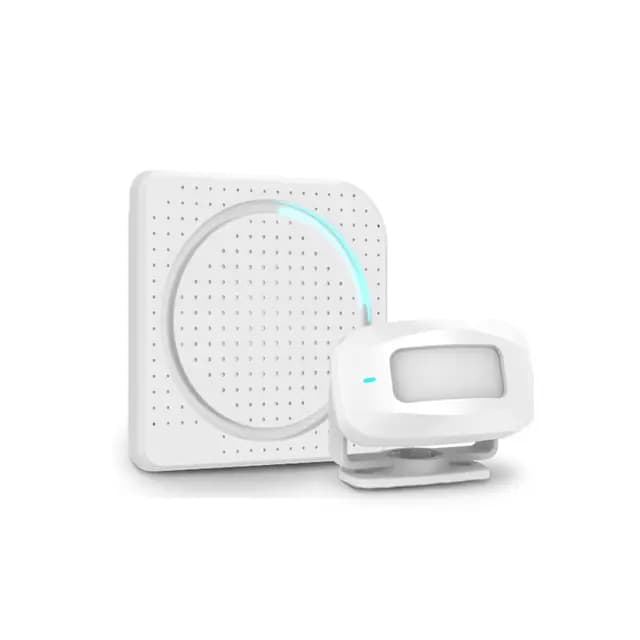 Aktivstar Sensor de Movimiento con Sonido Alarma para entradas/Sensor de Movimiento para Casa y Comercios,Timbre Inalámbrico para Puerta,Alarma de Seguridad,Detector de Presencia Portátil,（Blanco）