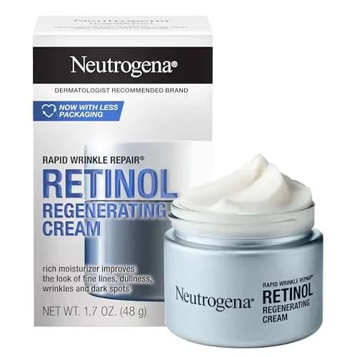 Neutrogena Crema regeneradora de acción rápida para cara y cuello con retinol y ácido hialurónico antiarrugas, 48 g – Imagen 1