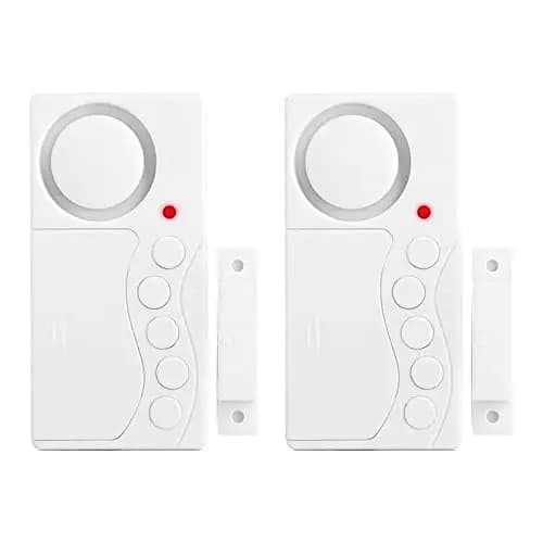 Alarma de puerta para congelador, 2 unidades de alarma de seguridad para el congelador, 3/15/30/60 segundos, retardo ajustable, sensor de apertura de puerta, alarma de refrigerador, según 108 dB ​