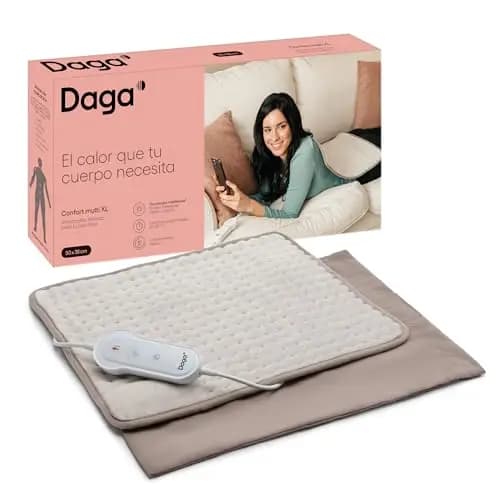 DAGA Almohadilla Térmica Confort Multi XL, Tecnología Intellisense, Suave Tejido, 3 Programas, 4 Temperaturas, 50 x 38 cm