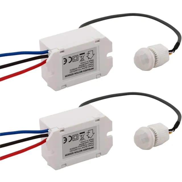 Greluma 2Pcs Interruptor de sensor de infrarrojos,Mini detector de movimiento por infrarrojos para instalación en interiores,Detector de movimiento incorporado de 220V,Rango de detección de 8 m a 360° – Imagen 1