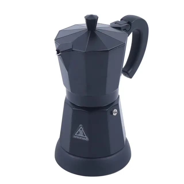 Cafetera Eléctrica Negra 300ml Espresso Aluminio Moka 6 Tazas