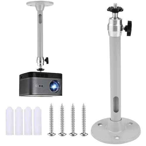 JSMTKJ Soporte Mini Proyector de Techo y Pared Universal - Aleación de Aluminio, Ajustable, Giro 360 Grados