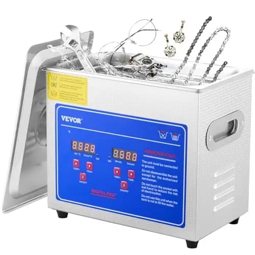 VEVOR Limpiador ultrasónico 3L, Limpiador Ultrasonidos Profesional, Máquina de Ultrasonido con Temporizador Digital Temperatura Ajustable, para Limpieza de Joyas, Gafas, Laboratorio