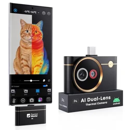 Cámara termográfica para Android Thermal Master P4 cámara infrarroja con doble lente 512 x 384 X³ resolución IR rango de temperatura -20 ℃-600 ℃, sensibilidad de 0,035 ℃, adecuada para inspección