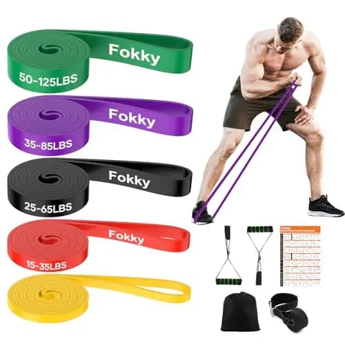 Fokky Bandas Elasticas Musculacion [Set of 5], Gomas Elasticas Musculacion Cintas Elasticas Musculacion con Bolsa de Transporte para Entrenar Powerlifting Fitness Yoga