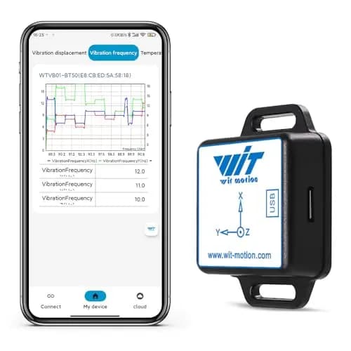 [Sensor de vibración BLE] Módulo de vibración inteligente WTVB01-BT50, detector de vibración de 3 ejes (frecuencia, desplazamiento, velocidad y ángulo), monitor inalámbrico de motor de impacto
