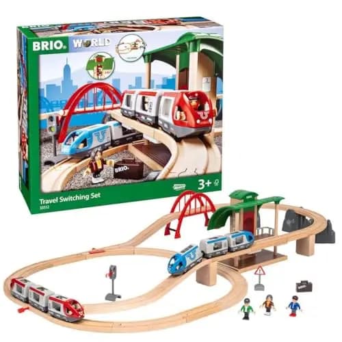 BRIO World - Set Ferrocarril con Cambio, Ferrocarriles, Set de Construcción de Madera, Tren Juguete, Juguetes Niños 3 Años o más, Juegos Educativos 3 Años