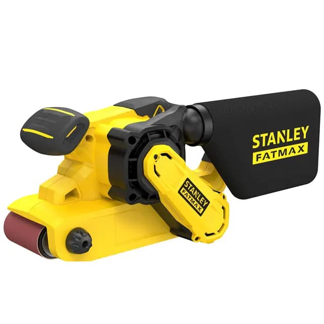 STANLEY FATMAX Lijadora de banda 1010W, velocidad variable 190-380 m/min, hoja 533x76 mm, diseño ergonómico, cambio de banda sin llave, incluye maletín, FMEW204K-QS