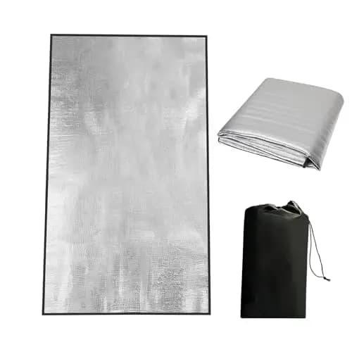 Esterilla Aislante de Aluminio, Esterilla Camping, Colchoneta de Espuma y Lámina Reflectante, con Doble Capa de Aluminio y EPE, Plegable, para Tienda de Campaña, Senderismo, Picnic