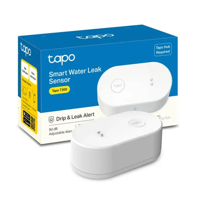 Tapo T300 – Sensor Inteligente de Fugas de Agua, clasificación IP66 a Prueba de Agua, Alarma de Fugas de 90 dB, Compatible con concentrador, Doble inducción