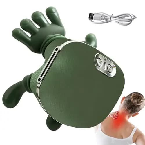 Masajeador Cuello Cervical 4D Inalámbrico Eléctrico Con Calor | Masajeador Espalda Con Calor 2 Niveles | 3 Modos Petrissage | USB Recargable | Para Hombros Espalda, alivias Dolores Musculares Fatiga