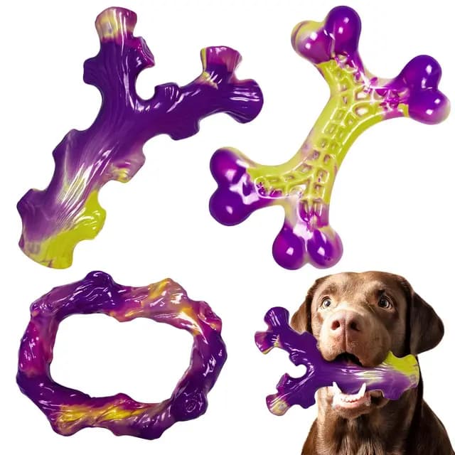 Juguete Perro Indestructible: 3 Piezas Mordedor Perro para Masticadores Agresivos, Juguetes Perro Resistentes para Perros Grandes y Medianos, Cuidado Dental, Mantenerlos Ocupados