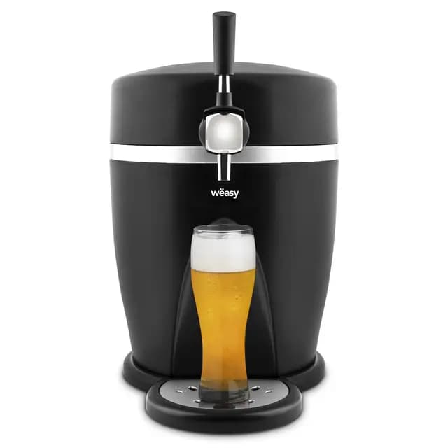 Wëasy PINT568 Dispensador de Cerveza Apto Para Barriles Presurizados 5L, 60W, 3° C a 6° C, Sistema de Enfriamiento Integrado, Almacenamiento Hasta 30 días