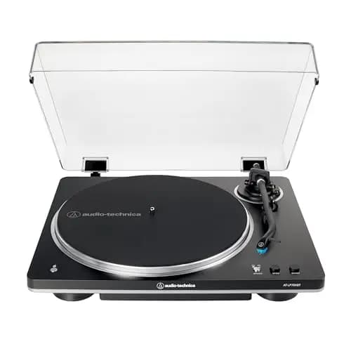 Audio-Technica AT-LP70XBT Giradiscos inalámbrico con tracción por correa totalmente automático (Negro/Plata)