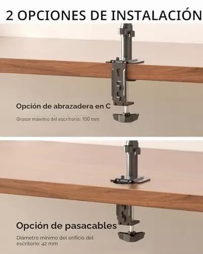 suptek Soporte de Monitor de Mesa para Pantallas de 13-27 Pulgadas: Soporte Giratorio e Inclinable, Carga Máx. 10kg, VESA 75x75/100x100mm, Acero, MD9401