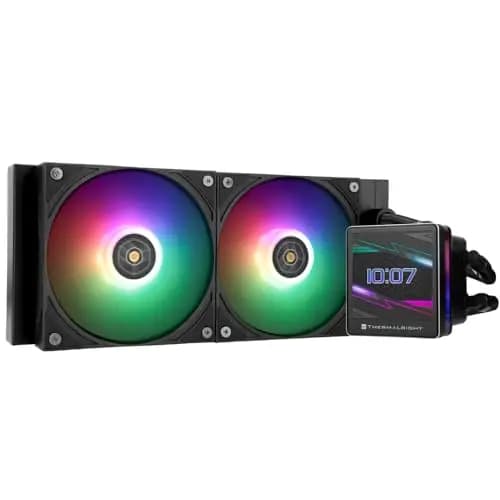 TR Grand Vision 240 ARGB Black AIO CPU Liquid Cooler,IPS LCD Screen with 480x480 Resolution, for AM5/LGA1851/1700,3,4 inch'Magnetic-Absorbing LCD Screen for Images -Black