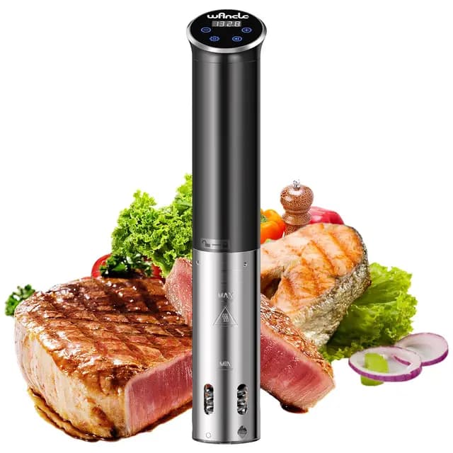 Sous Vide, Wancle Roner 1100W Sous Vide Cooker Control Preciso de la Temperatura, IPX7 Resistente al Agua, Diseño Compacto, Fácil de Usar, 220V