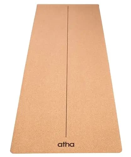 Esterilla de Yoga atha® CORK | Adherencia Natural que Mejora con el Sudor (4mm) | Higiénica y Antimicrobiana | Materiales Sostenibles y Duraderos | Correa Incluida
