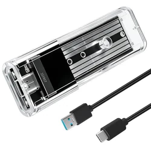 Carcasa SSD M.2 NGFF SATA USB C Caja Disco Duro Externo sin Herramientas para SSD 2230 2242 2260 2280 B / B+M Key, Adaptador M.2 a SATA USB 3.1 Gen1 5Gbps No Compatible con NVMe