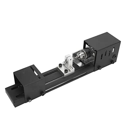 Fockety Mini Torno de Madera, Torno de Madera Ajustable de 7 Velocidades, Herramienta de Torno de Metal de 8000RPM para Cuentas, Joyería, Artesanías, para Hoja de Sierra de 50mm/1.97in