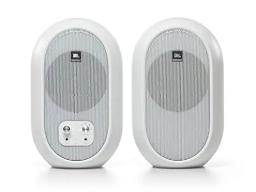 JBL 104-BT Professional 1 Series con Bluetooth, Monitores de referencia de escritorio compactos, blanco, vendidos como pares, (JBL104-BT-WH)