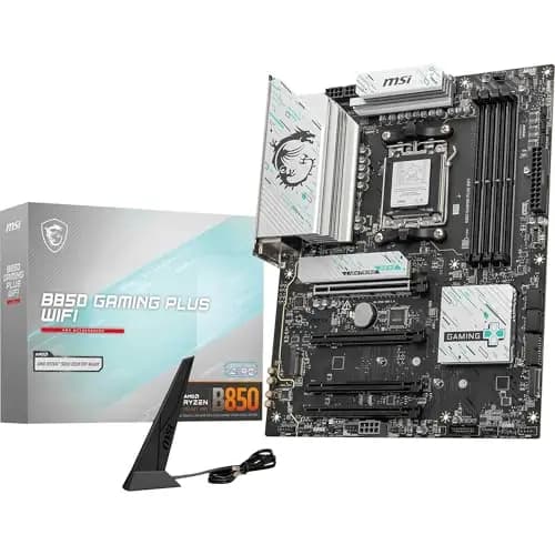 MSI B850 Gaming Plus WiFi Placa Base ATX - Procesador s AMD Ryzen 9000/8000 / 7000, AM5 - Memoria DDR5 8200+ MT/s (OC), PCIe 5.0 x16 & 4.0 x16, M.2 Gen5, Wi-Fi 7, 5G LAN