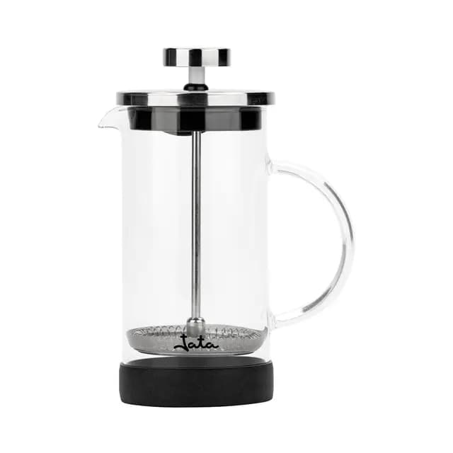 Jata HOGAR HCAF1135 - Cafetera Francesa. Prensa Francesa. Cafetera émbolo. Tetera y Espumadora. 350 ml. Vidrio Borosilicato. Resistente al calor. Filtro acero inoxidable. Cafés, infusiones, espumas