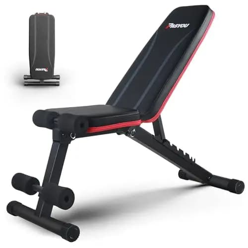 PASYOU Banco de Pesas Musculación, Banco Abdominales Plegable 7 en 1, Banco Pesas Ajustable adecuado para el hogar y el gimnasio, Negro, Capacidad de peso 230KG PA300