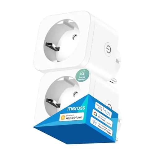 Meross Enchufe inteligente 16A, Enchufes Wifi con Monitoreo Energético, Smart Plug con Mando a Distancia, compatible con HomeKit, Alexa y Google Home, SmartThings, 2 Piezas