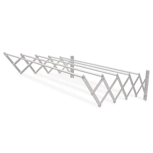 Amig - Tendedero Extensible de Pared - Medidas: 100x14x3 cm - Superficie de Tendido: 5 m - Aluminio Inoxidable - Tornillería en Acero Inoxidable - para Interiores y Exteriores - Fácil Instalación