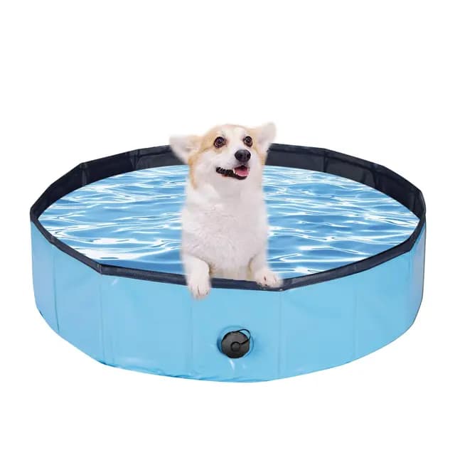 Piscina para Perros, 80 x 20 CM, Piscina Plegable para Gatos, Antideslizante y Resistente al Desgaste de PVC, para Perros Grandes, Medianos y Pequeños