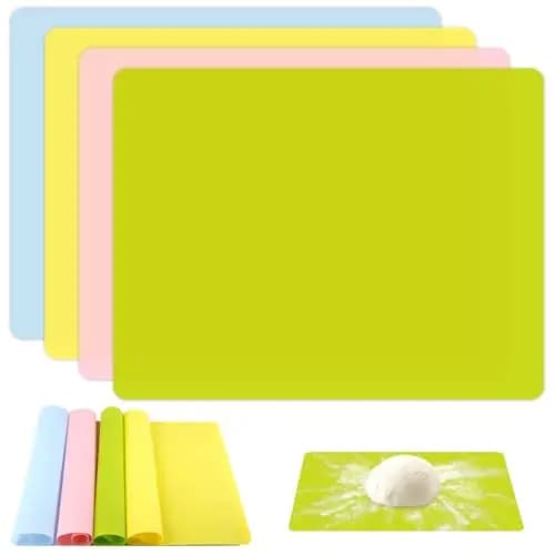4 Piezas Tapetes de Silicona 40x30 cm, Tapete Silicona para Resina Epoxi, Antiadherente Tapete Mesa, Alfombrilla para Manualidades, Silicone Painting Mat