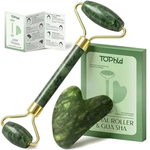 Rodillo facial y herramientas faciales Gua Sha, masajeador facial para el cuidado personal, rodillo de jade para cara, esculpir la mandíbula y reducir la hinchazón