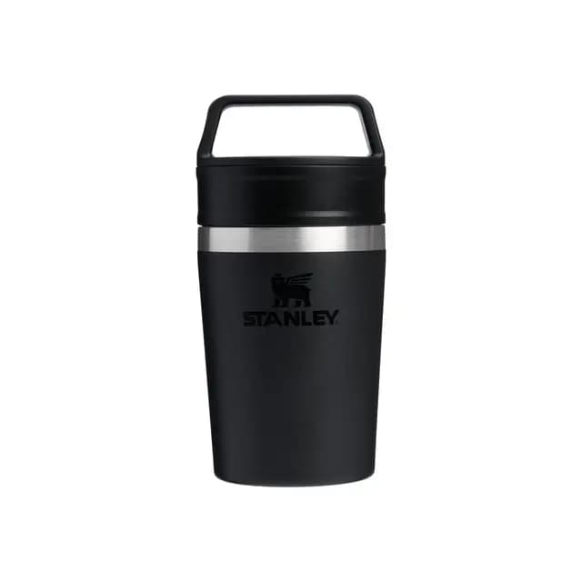 STANLEY Termo Cafe To-Go 0.23L - Mantiene 3 Horas Caliente - 4 Horas Frío - Sin BPA - Antifugas y Apilable - Apta Para Lavavajillas - Taza Café Para Llevar - Vaso Termico - Black