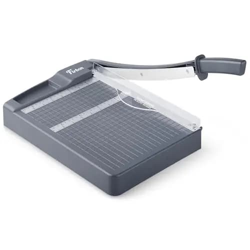 Firbon Guillotina Cortadora de Papel 30 cm, Capacidad de Corte de hasta 12 Hojas A4 80 g/m², con Bloqueo de Seguridad y Regla de Precisión, para Oficina, Escuela, Manualidades y Fotos