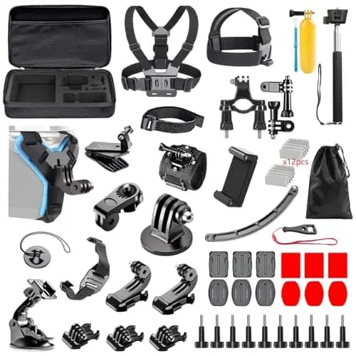 Kit de Accesorios para Cámara de Acción,49 en 1 Compatible con GoPro Hero 12 11 10 9,Accesorios para GoPro Cámara de Acción,Accesorios para Cámara Deportiva,para Mayoría Cámaras Deportivas