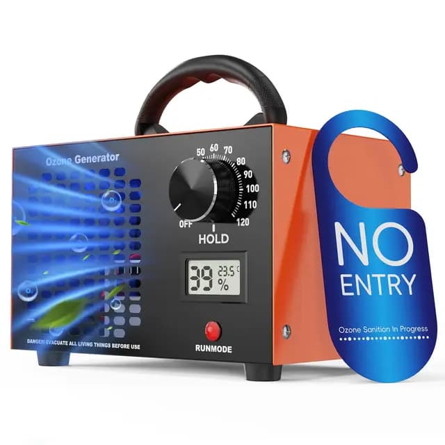 Generador de Ozono 120000mg/h - Ozono Purificador de Aire con Temporizador 2H,Maquina Ozono Portatil,Desinfección y Desodorización,para Hogar Coche Cocina Oficina Sótano,Área Hasta 500㎡
