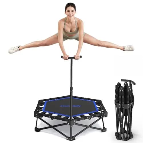 HXD-ERGO Cama Elástica Plegable Trampolín Fitness para Adultos y Niños 106 cm Uso Interior y Exterior Mini Trampolin Rebounder Saltador Elástico
