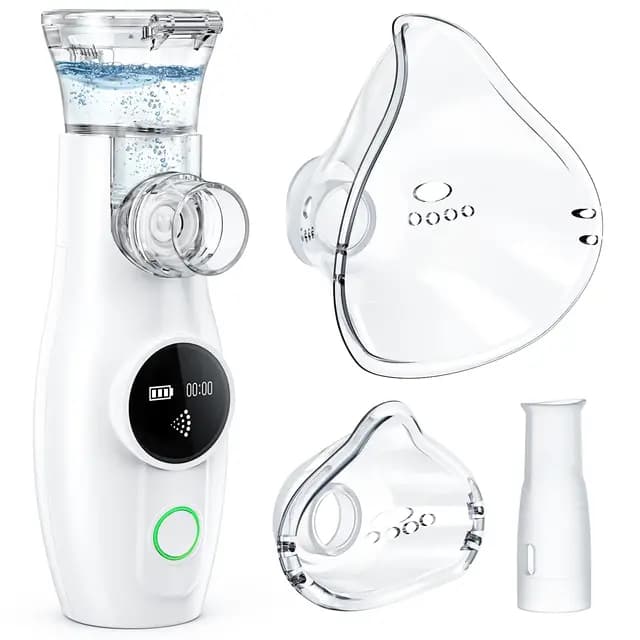 Aerosoles nebulizador para Adultos y Niños,Recargable Nebulizador Portátil Inhalador, Aerosoles Inhalador para uso Doméstico y de Viaje