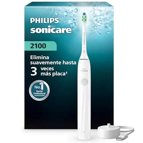 Philips Sonicare Serie 2100 - Cepillo dental sónico con 2 niveles de intensidad, función EasyStart, SmarTimer, autonomía de 14 días, blanco, modelo HX4021/01, [Nuevo]