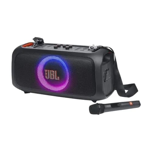 JBL PartyBox On-The-Go Essential Bocina Portátil Efecto Luz Bluetooth, 100W de Potencia, Reproducción 6 Horas, Resistente a Salpicaduras IPX4 - Negro – Imagen 1