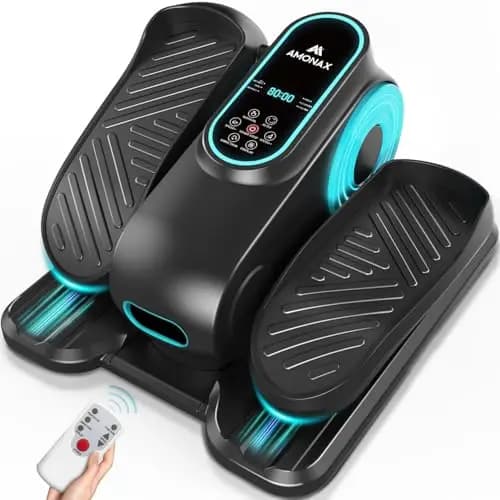 Amonax Pedaleador Eléctrico Motorizado, Elíptica para Pedalear Sentado, Mini Pedaleador para Ancianos, Ejercitador de Piernas Cardiovascular Debajo del Escritorio para Casa