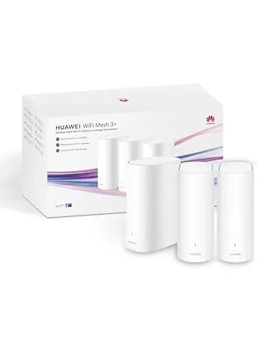 HUAWEI WiFi Mesh 3+ Router Wi-Fi 6 AX3000 Banda Doble, Wi-Fi para Todo Hogar, más de 250 Conexiones de Dispositivos, Penetración en Pared, Control Parental, Garantía de 42 Meses, Blanco, Paquete de 3