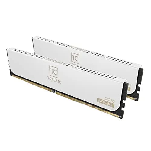 TEAMGROUP T-Create CTCWD548G7200HC34ADC01 - Kit de overclocking de 10 L DDR5 de 48 GB (2 x 24 GB) 7200 MHz (PC5-57600) CL34 M-DIE - Módulo de memoria de escritorio Ram blanco