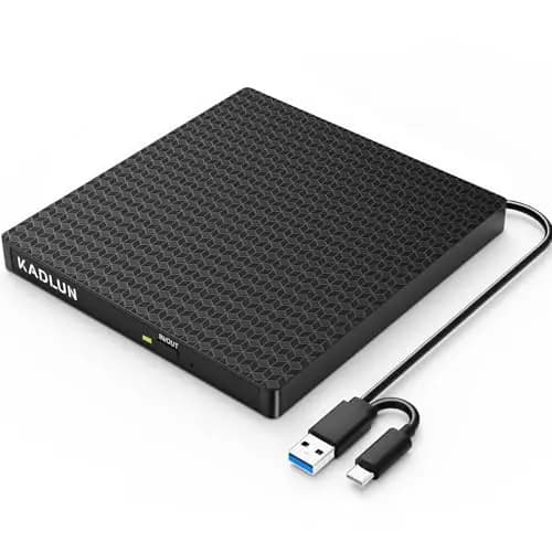 Lector CD/DVD Externo,Grabadora DVD Externa USB 3.0 y Type-C,Disquetera Externa USB,Reproductor CD DVD +/- RW Portatil Lector,Unidades DVD/CD Externa para PC/Laptop/Linux/Windows 11/10/8/Mac/Desktops