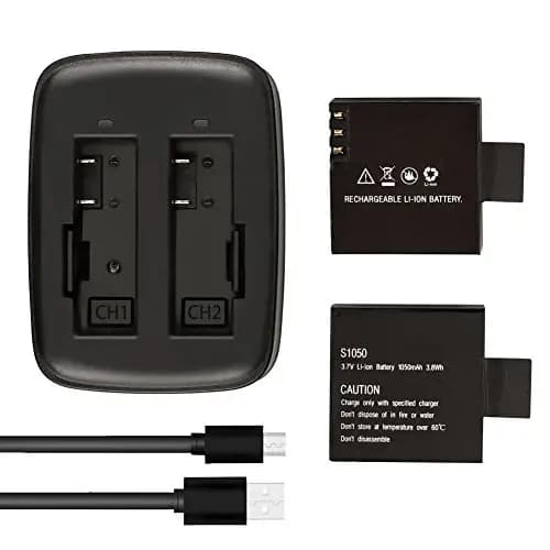 akaso 2x batería 1050mah + cargador