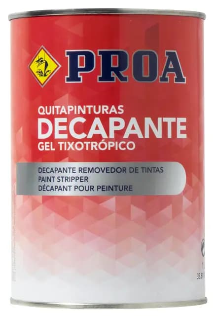 QUITAPINTURAS DECAPANTE EN GEL. Elimina pinturas y barnices sin esfuerzo. PROA 1 LITRO, Incoloro