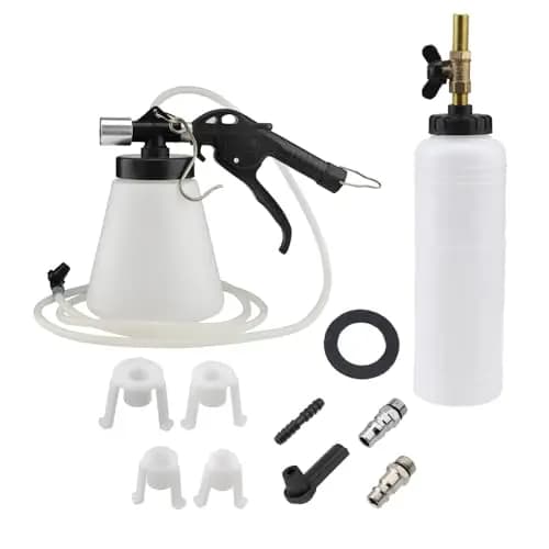 Purgador automático de Frenos de Aire comprimido Dispositivo de Purga de Frenos Freno de Aire Cambiador de líquido de Frenos de Frenos de Aire purgado con Botella de Recarga de 1 litro